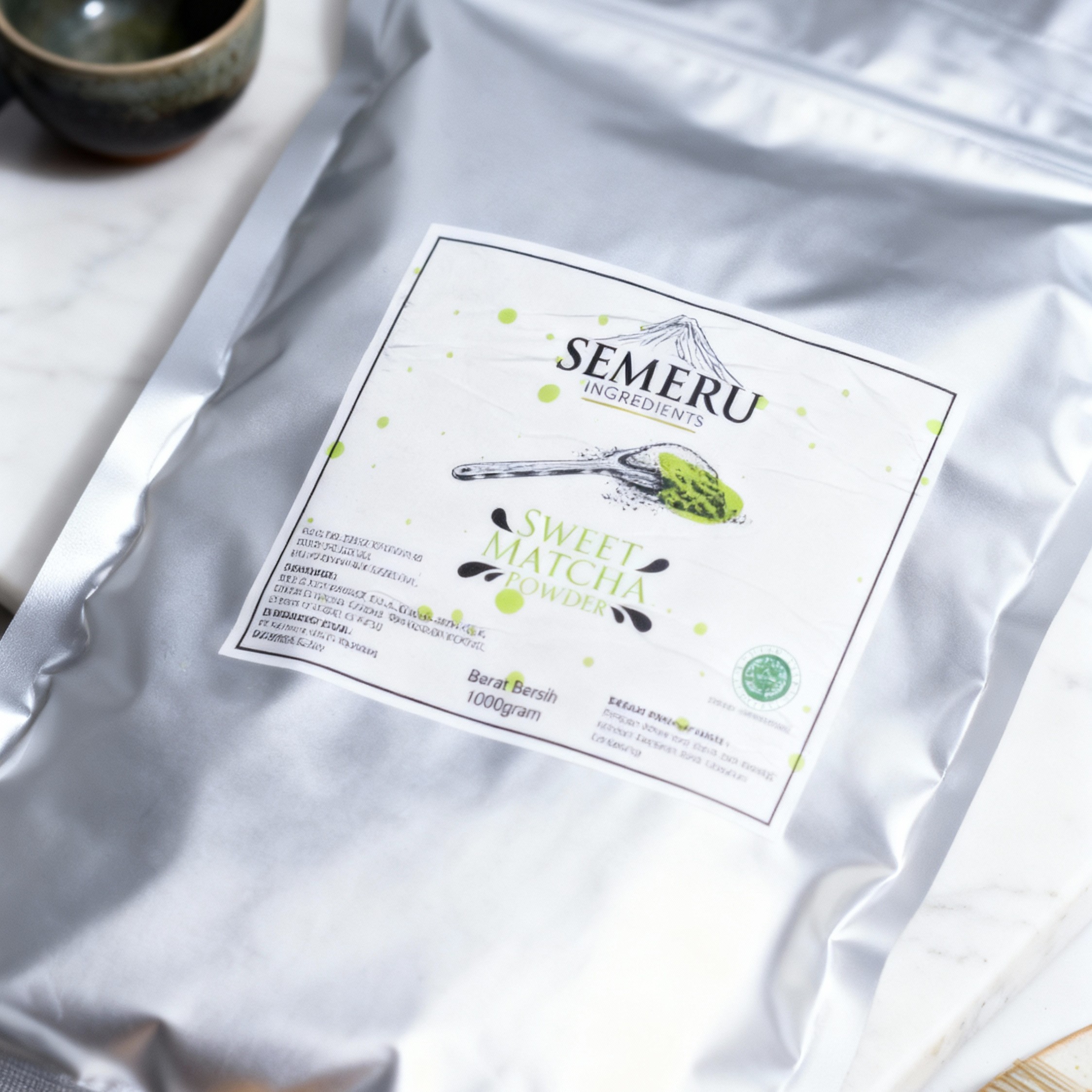 Matcha Sweet Powder Semeru Ingredients – Bubuk Minuman Teh Hijau Manis Cafe 1000gr