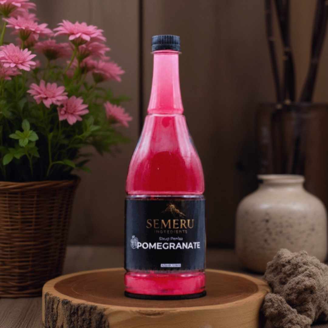 Sirup Pomegranate Premium Semeru Ingredients – Sirup Buah Delima Mocktail 1000ml