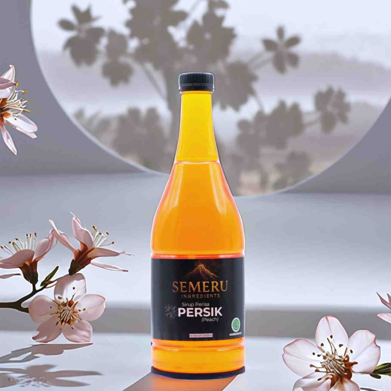 Sirup Peach Premium Semeru Ingredients – Sirup Buah Persik untuk Cafe 1000ml