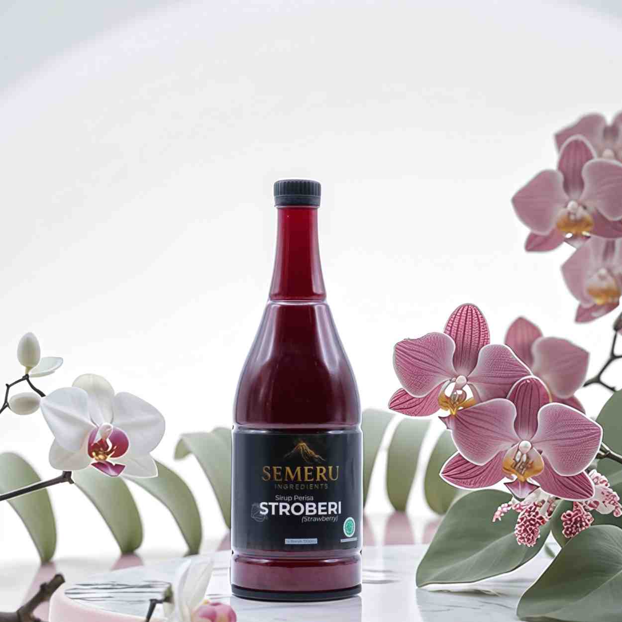 Sirup Strawberry Premium Semeru Ingredients – Sirup Stroberi untuk Cafe 1000ml