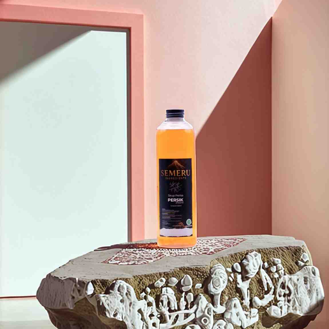 Sirup Peach Premium Semeru Ingredients 500ml – Sirup Buah Persik Segar untuk Cafe & Mocktail