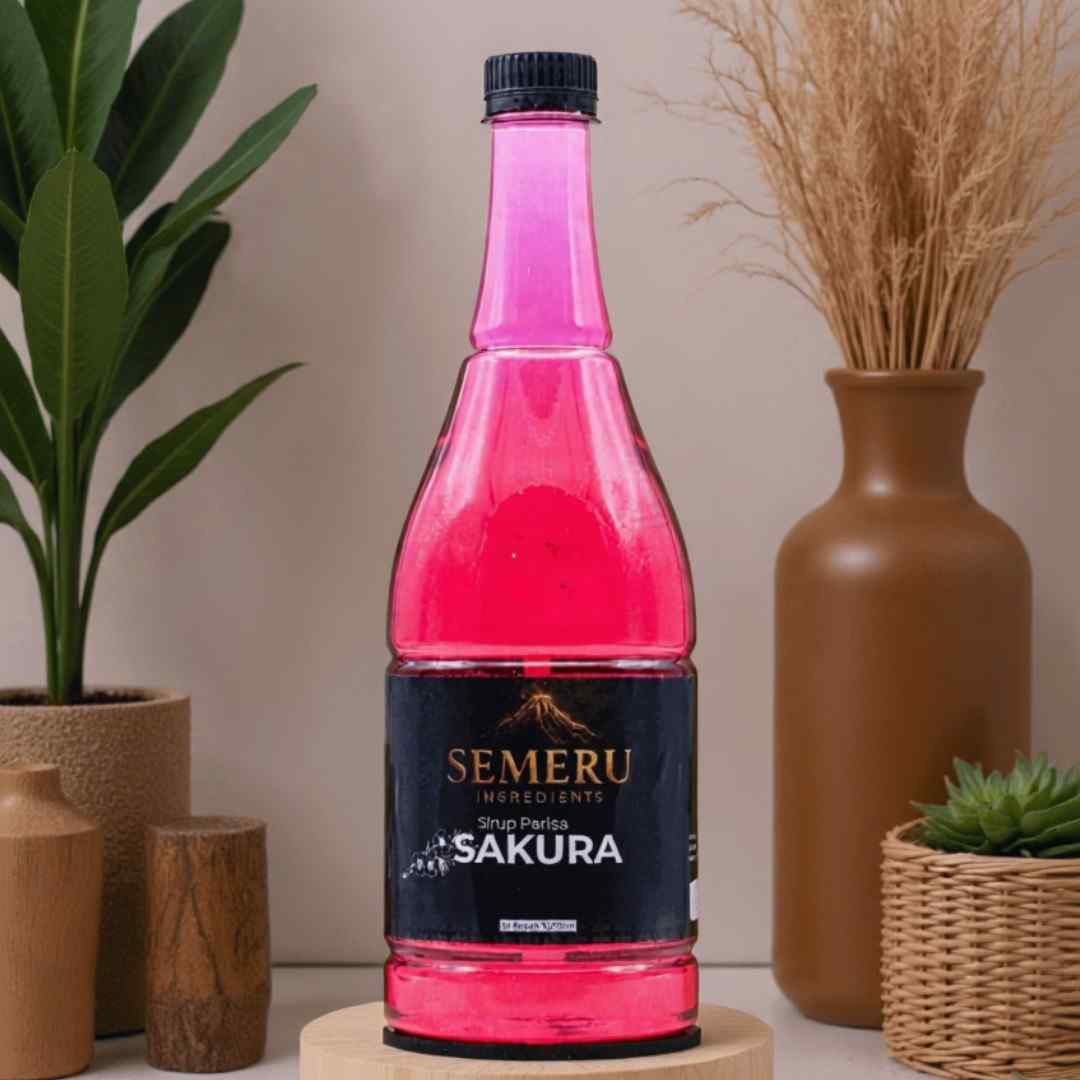 Sirup cherry blossom Premium Semeru Ingredients – Sirup Sakura untuk Cafe & Mocktail 1000ml