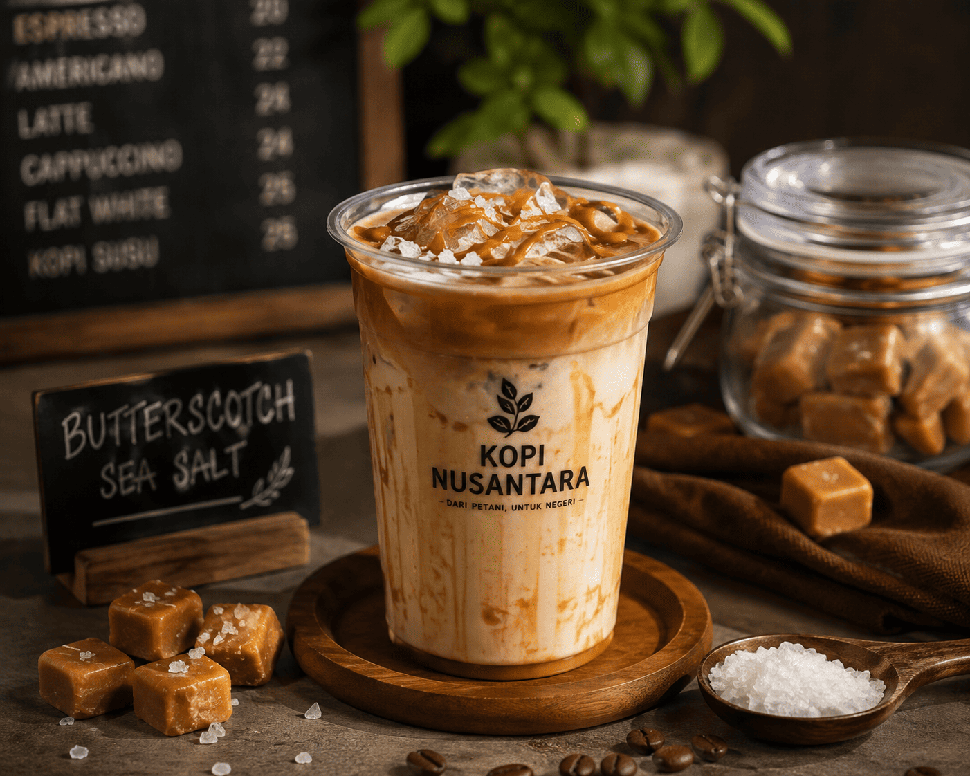 Butterscotch Sea Salt Latte (16 oz/450ml)